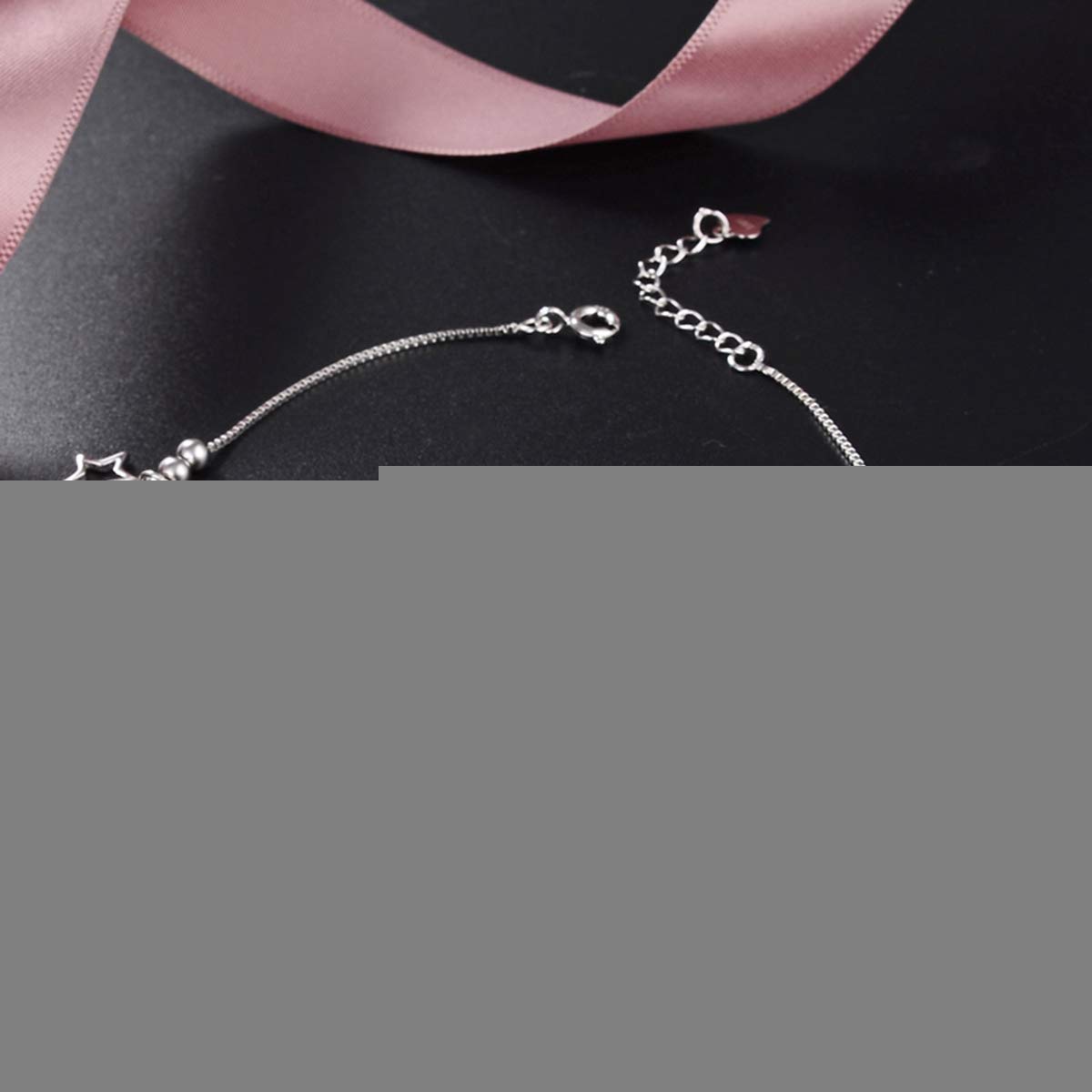 cavigliera Versione Coreana di Gioielli in Argento Sterling 925 cavigliera Femminile Semplice Catena del Piede, Regali di Compleanno