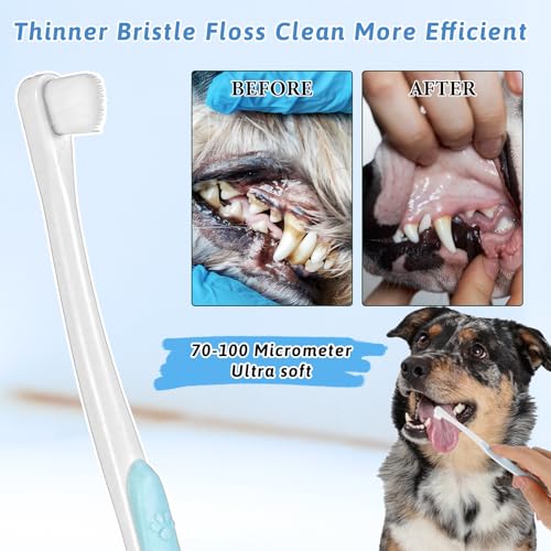 Image of CIATBYYJ 2 Pack Puppy Toothbrush, Soft Bristles Small Dog Toothbrush, Toothbrushs for Dogs Cats Sensitive Gum&Teeth, Smooth Bristles Head Tooth Brush Deep Clean Kit for Puppy, Kitten, Small Dog & Cat