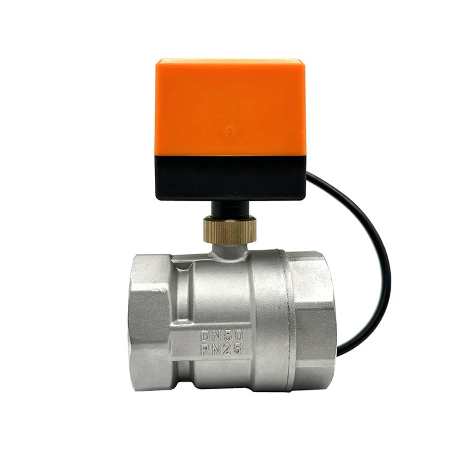 VSPPJYFG Motorized Ball Valve Stainless Steel 3-Wire two-control/3-Wire one-control 24VDC DN15-50 2-way Electric Ball Valves(24VDC-CR03,1.5 Inch)