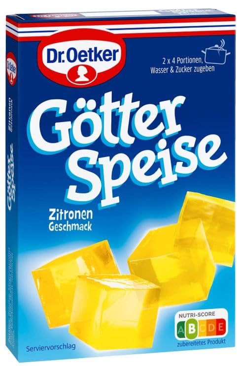 Zitronen - GötterSpeise - Geleepulver - Gelatina en polvo con sabor a limón - Deliciosa para postres - Perfecta para crear gelatinas frescas y afrutadas - Compatible con Dr.Oetker - 25, 2g