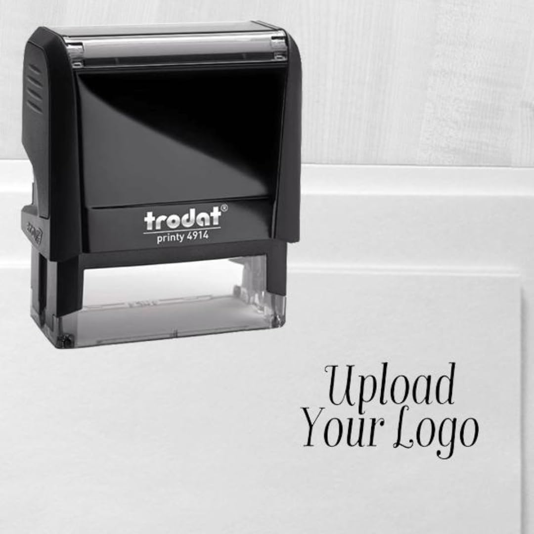 Personalized Custom Rubber Logo Stamp | Upload Your Custom Artwork | Self-Inking or European Hand Style | Ideal for Business Branding (Rectangular Logo Stamp, Self Inking Stamp)