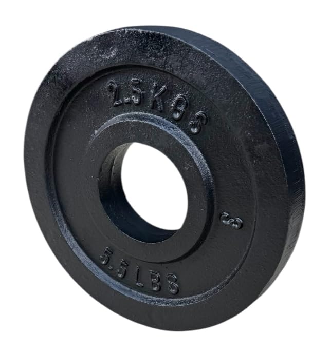 Anilha Olímpica Fracionada 2,5 kg 5,5 Libras Ferro Fundido Preta