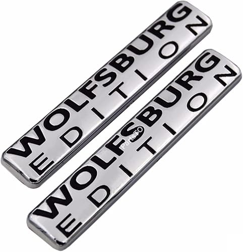 2 calcomanías de placa de emblema de edición Wolfsburg para ventana delantera interior del maletero del guardabarros