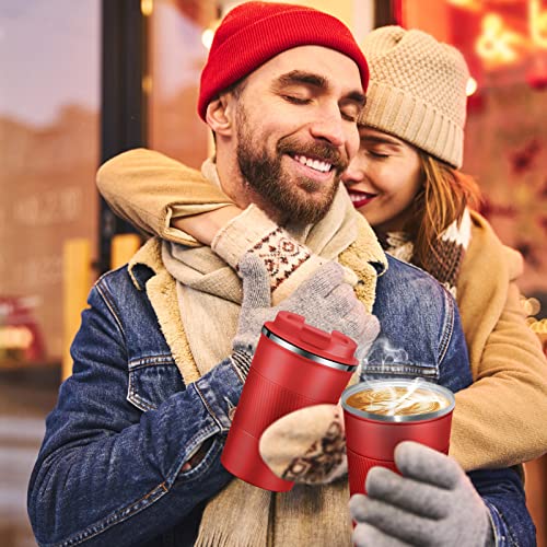 Image of Dycietx Travel Mug with Leakproof Lid,Insulated Reusable Coffee Mug for Hot&Cold Drinks /Tea,Portable Stainless Steel Thermal Takeaway Travel Coffee Cup for Car /Outdoor /Picnic /Office /School (Red)