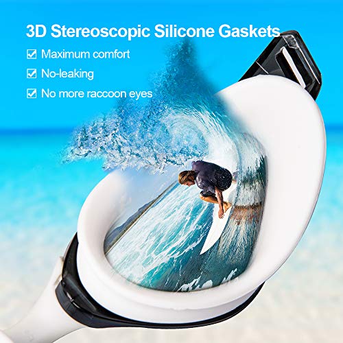 Óculos de natação Copozz, óculos de natação sem vazamento para homens adultos, mulheres, jovens, ant