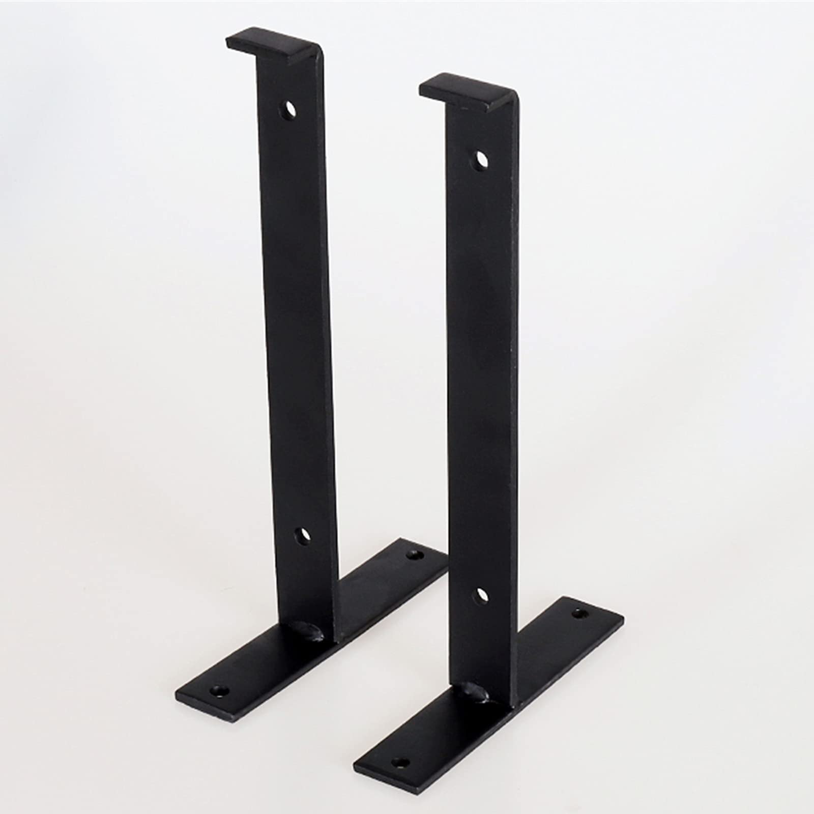Shelf Brackets-Heavy Shelf Supporter-Brackets for Floating Shelves-Industrial Metal Shelving Brackets-Wall T-Shaped Bracket,Black 2 Packs,Various Sizes,30cm/11.8in