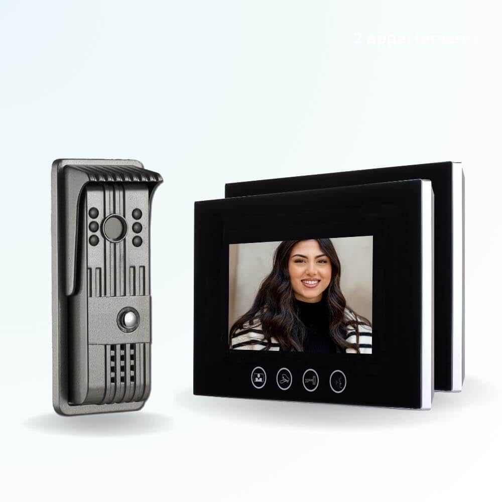 Interphone vidéo PILI double écran noir 7 pouces avec moniteur de surveillance