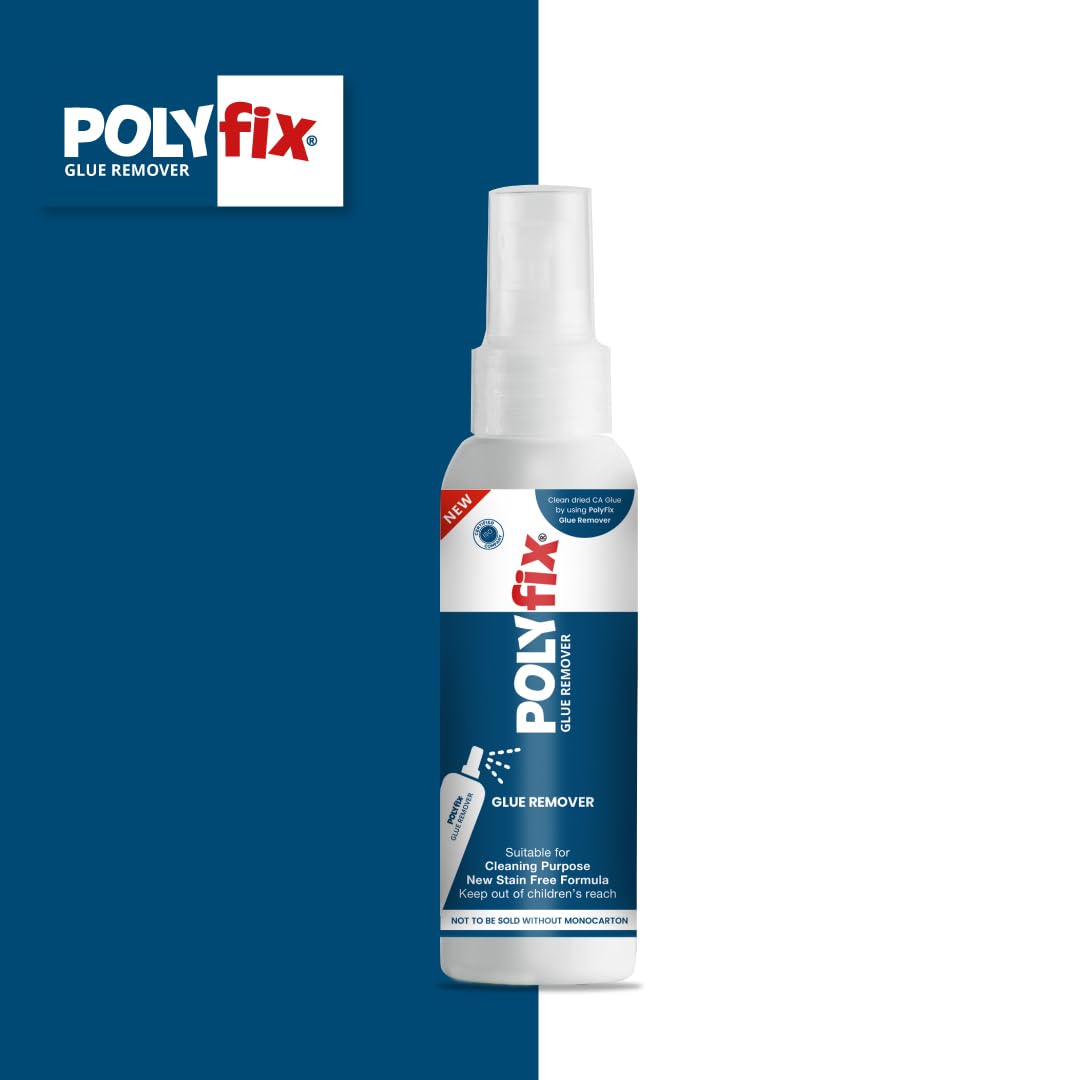 PolyFix Glue Remover Spray | Used to Remove Gum Glue Stickers Adhesives for Car, Glass, Fridge Door, Any Metal Surface | Car Glass Sticker Remover Spray,Quick and Easy to Use, 100ml