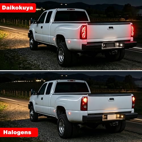 Image of Sequential Led Tail Lights Fit for 1999-2002 Chevy Silverado 1500 /2500,1999-2006 GMC Sierra 1500 /2500 /3500, Starting Animated Dynamic Turn Signal,Reverse Light,Brake Light,Rear Light Assembly, Clear B