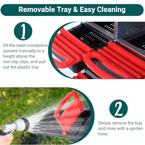 GarveeLife Nesting Boxes for Chickens, 6 Holes Chicken Nesting Boxes with Legs, Chicken Laying Box with Lid Cover, for Outdoor Chicken Coop Farm Yard, Red - Image 4