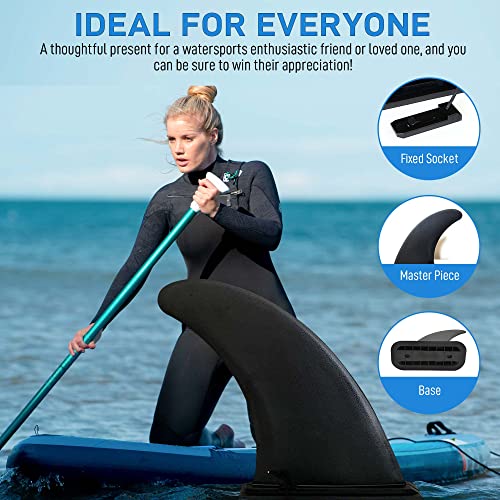Aqua 9" Surfboard Fin – Inflatable Paddleboard Fin – Quick Release Detachable Longboard Center Fin – Easy Diy No-Tool Installation – Improves Stability – Ideal For Beginners And Pros #TOP7
