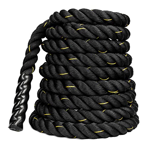 Bonnlo Exercise Rope 1.5"/ 2" Width Poly Dacron 30/40/50ft Length, Battle Rope Workout Training Undulation Rope Fitness Rope Climbing Rope (2" x40Ft Length)