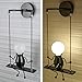 SOUTHPO Wall Light Fixtures Indoor Creative LED Lights for Bedroom Cartoon Little People Swing Wall Lamp Mini Doll Adjustable Wall Sconces Lighting Decor Gift Metal Bedside Lamps Modern 1×E26 (Black)