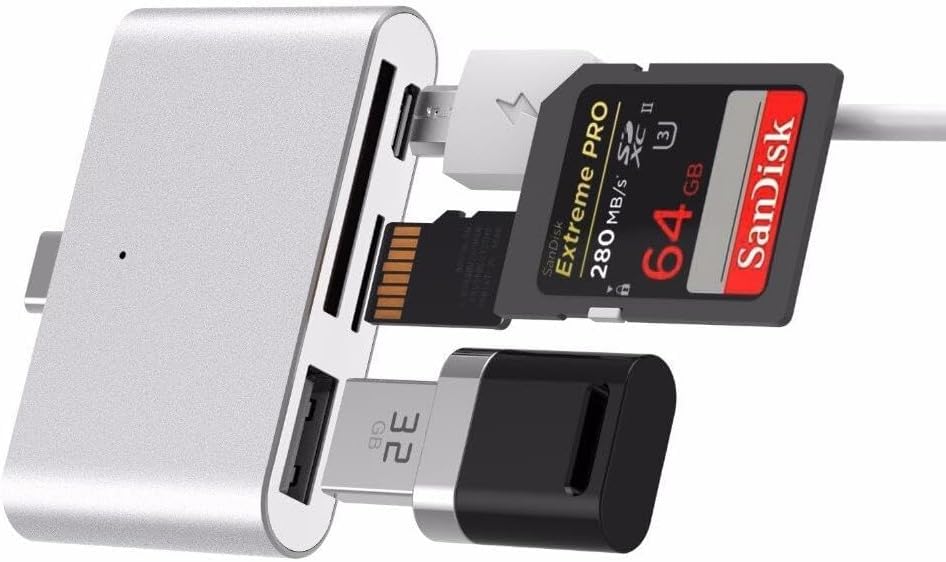 Type-C USB 3.1 SD, MicroSD ve TF kart okuyucu hub