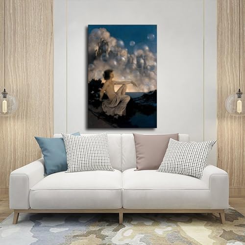 Affiche toile Air Castles Maxfield Parrish 50x75 cm suspendue