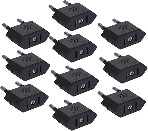 UE a EE. UU., enchufe de conversión de viaje europeo, CNUS 2 agujeros a UE 2 enchufe cilíndrico, CN US a UE Adaptador de enchufe convertidor de CA disponible en Yaxa El Salvador