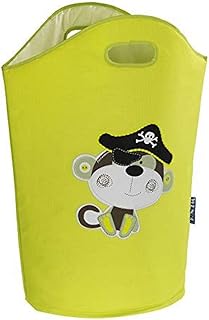 WENKO Panier à linge Kids Anton - Panier à linge Capacité: 24 l, Polyester, 40 x 52 x 20 cm, Vert