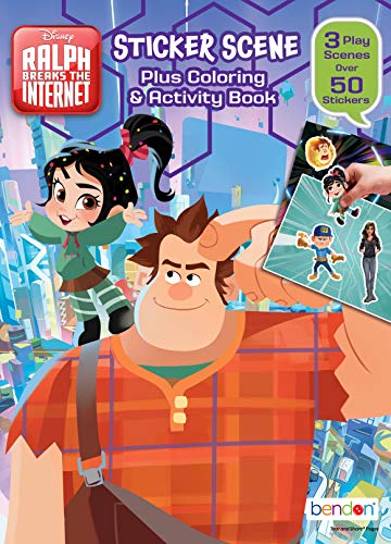 Wreck It Ralph Bendon 40674 2 Sticker Scene Plus Coloring & Activity Book, 24 Pages, Multicolor