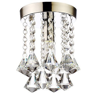 HomeLava Mini Lampes de plafond plafonnier chromé cristal K9 40W cristal Forme de cristal pour l’entrée salon chambre à coucher