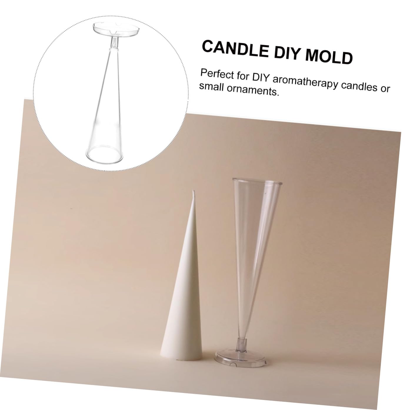 Uonlytech 2 Piezas Molde de vela cónica forma moldes molde de vela aromática soja cono molde para portavelas de té molde portavelas fabricación de velas el plastico