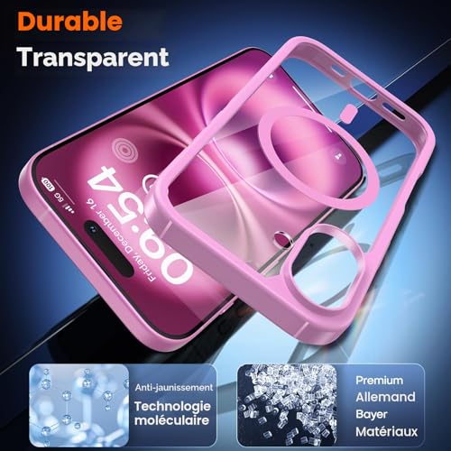 Coque pour iPhone 16 Plus TAURI magnétique mince dotée d'une armure antichoc