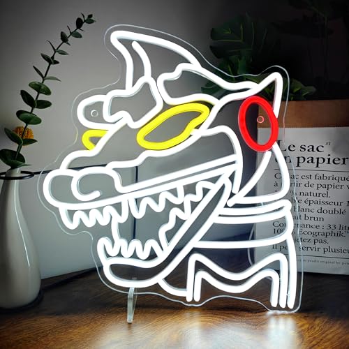 Image of Heliwey Mecha Monsters Neon Sign for Bedroom Wall Decor LED Neon Monsters King Wall Art Trendy Light for Gaming Room Mecha Dinosaur Sci-Fi Gifts