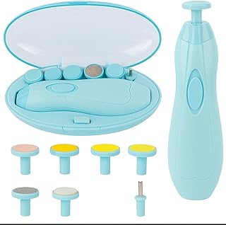 Cortador e Lixa de Unha Elétrico para Bebês 6 em 1 com Luz LED Silencioso e Seguro, Estojo Portátil Incluso, Ideal para Recém-Nascidos, Crianças e Adultos – Fácil e Indolor (Azul) - Produto 10 mais recomendado com 5 estrelas