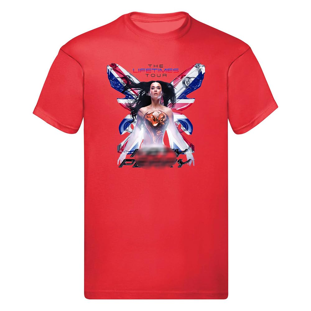 Expert Workwear Unisex Kids Red Lifetimes Tour Katy T-Shirt 2025 World Tour Music Event Fan Kids Gift Concert Tee