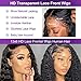 Aveiyce 13x6 Deep Wave Frontal Wig 200% Density Vrigin Human Hair 13x6 Curly HD Lace Front Wigs for Women Glueless Pre Plucked Super Soft Natural Black Color 24 Inch