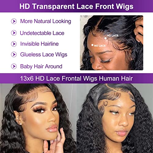 Natural Color 13x6 Deep Wave Lace Front Wigs 24 Inch+Reddish Brown 13x4 Deep Wave Lace Front Wigs 30 Inch