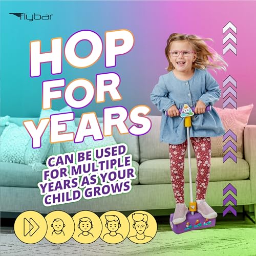 Image of Flybar My First Pogo Jumper for Kids Fun and Safe Pogo Stick for Toddlers, Durable Foam and Bungee Jumper for Ages 3 and up, Supports up to 250lbs, Rainbow Poop Emoji