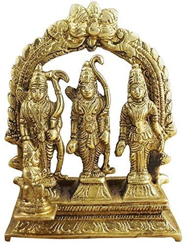SATYA EXPORTS SatyaExports Ram Darbar Statue/Idol - Lord Rama Laxman And Sita Religious Indian Art Statue Hight-3.2 inch