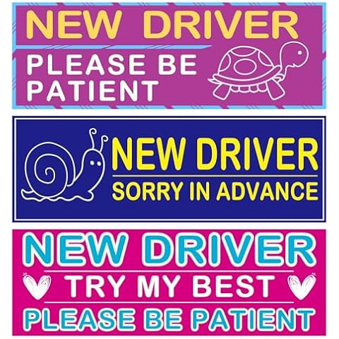 3Pcs New Driver Magnet for Car, Magnetic New Driver Stickers Removable Novice Driver Stickers Safety Sign Car Student Driver Stickers, Student Driver Magnet Stickers for Car Accessories Bumper Cover