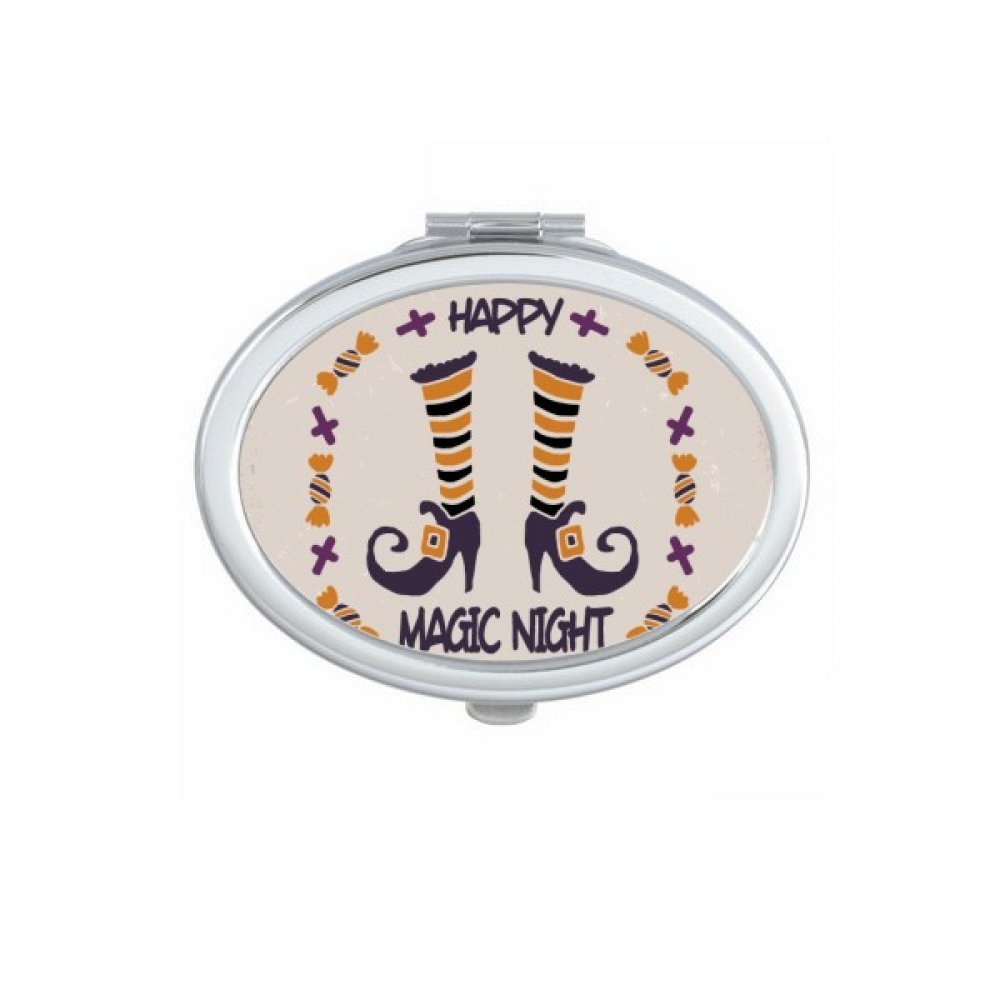 Miroir de poche Halloween ovale compact pour éviter les bavures