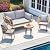 DWVO Patio Furniture Set 4 Pieces Boho Wicker Bistro Set, All Weather Outdoor Rattan Conversation Set with Loveseat Chairs Table Soft Cushions for Backyard, Pool, Garden - Grey