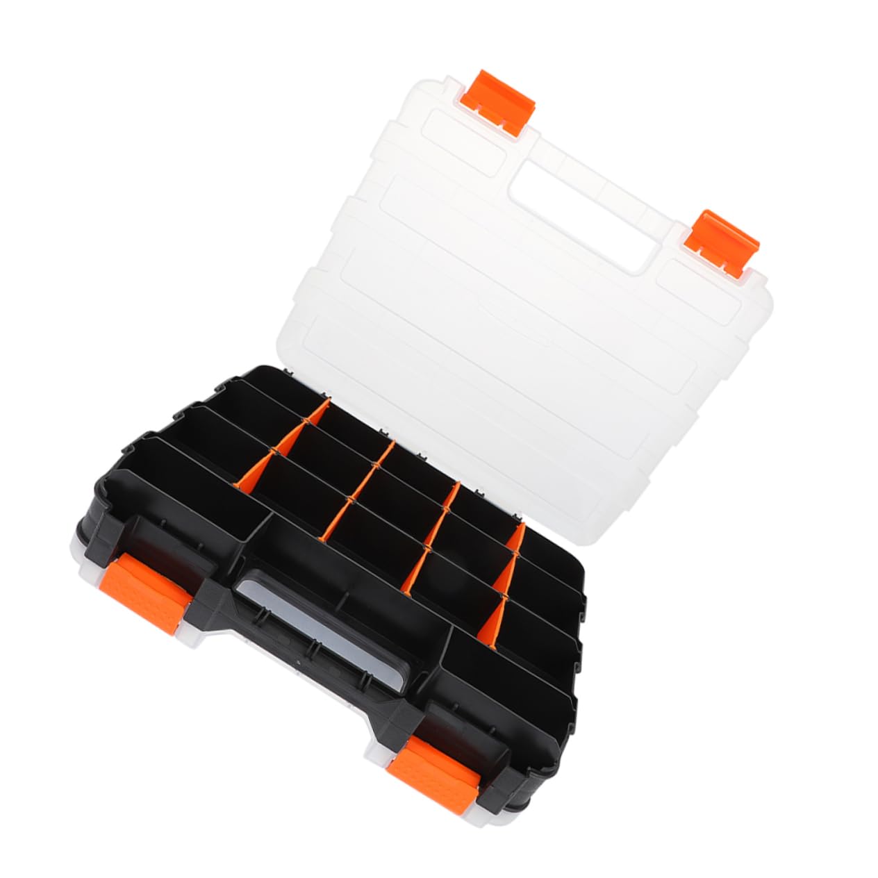 Caja de Almacenamiento de Plástico para Herramientas Compartimentos | Tapa Transparente, Reutilizable, Rejillas Múltiples, para Componentes Electrónicos y Kits Pequeños
