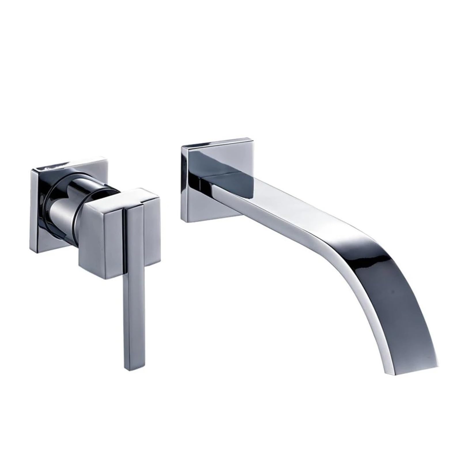 Robinets d'évier de salle de bain mitigeur mural cascade laiton WJ5501 chromé