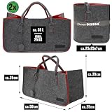 DuneDesign torba filcowa do du?ych ci??arów do 25 kg, kosz filcowy XL na drewno kominkowe, torba na zakupy, szara