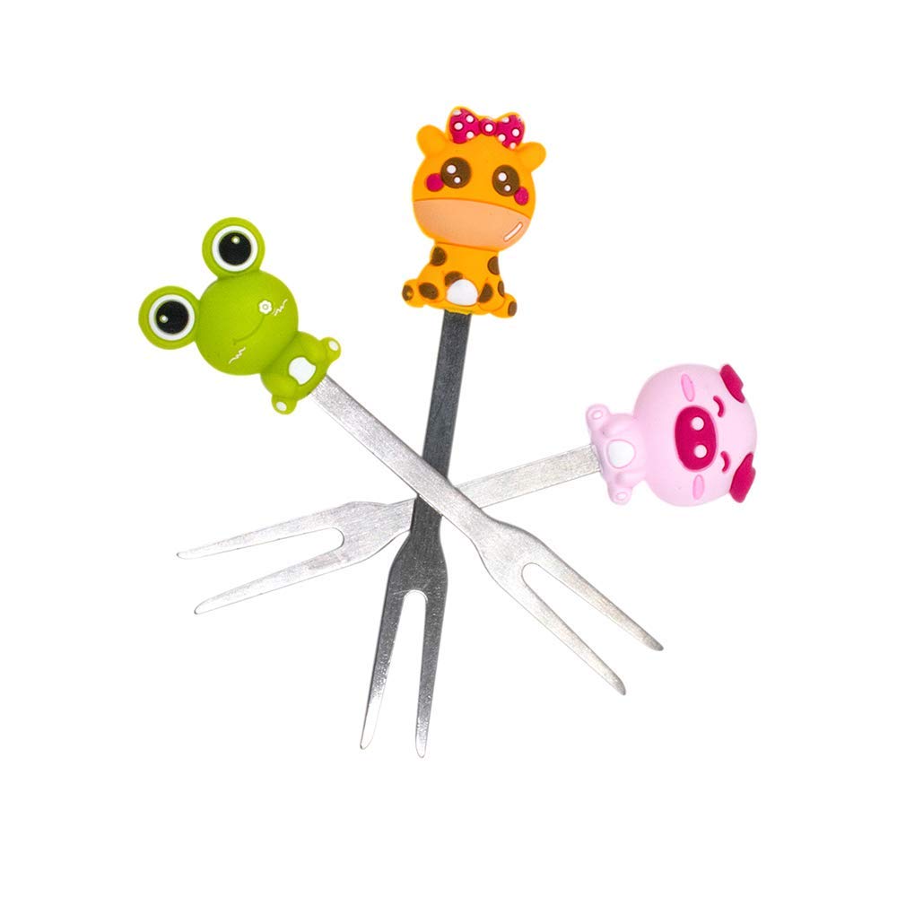 AUEAR Set of 6 Stainless Steel Fruit forks Cute Animal Food Picks Dessert for Bento Lunch Box, Party Choose — Amazon image 7