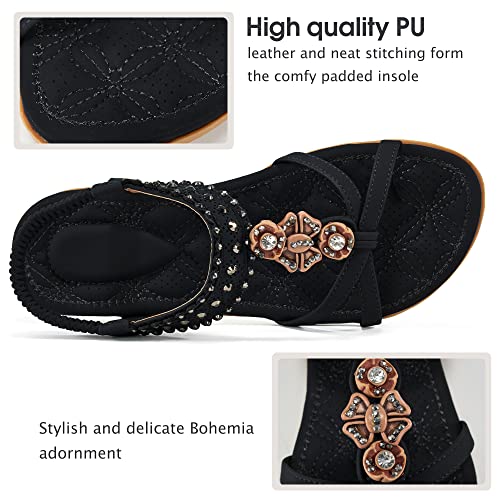 Comfort Walking Women's Sandals Shoes for Summer Beach Casual Wear with Non-Slip Soles and Ankle Elastic
| Beautiful Bohemian Womens Sandals Shoes with Jewel Detail for Summer Beach Casual Occasions
| Non-Slip Womens Sandals Shoes with Comfortable A