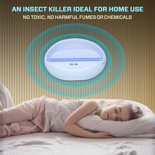 Image of iBELL P100IK LED Fly Catcher & Insect Killer Machine with Sticky Trap, No Side Effects, Compact and Stylish Design for Home, Office and Restaurant (White)