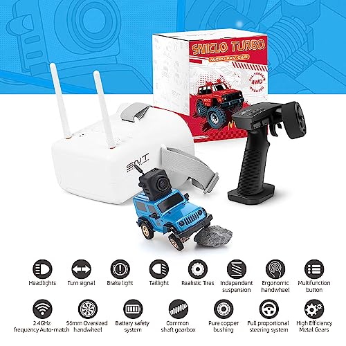 Sniclo Snt Rc Cars,3010 Jeep Wrangler Y60 Off-Road Series,1:64 Scale Remote Control Car,Rc Car With Hd Camera And Fpv Goggles,30 Minutes Of Use In Fpv Mode(Blue) #TOP4