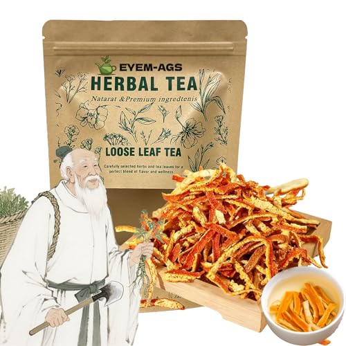 Tiras secas de cáscara de mandarina, té de hierbas de cáscara de naranja 100% seca, té de hierbas natural puro, para hacer sopa o preparar té. (3.52