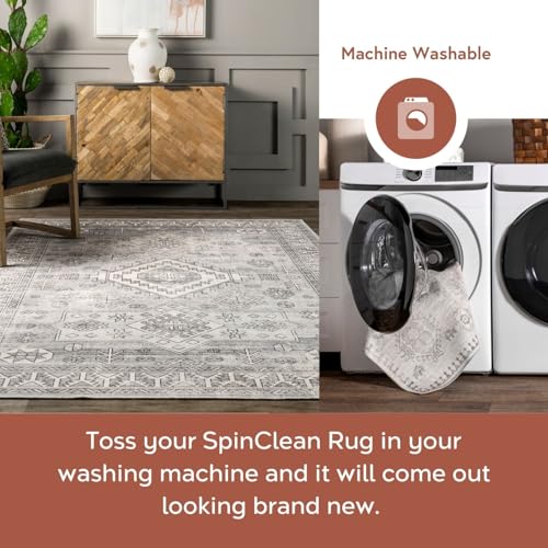 Tapis rond lavable en machine et antidérapant nuLOOM profil bas - 4