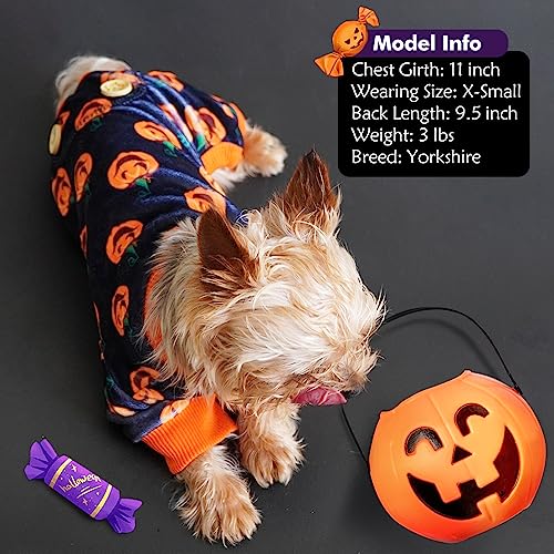 Kyeese Dog Pajamas Halloween For Small Dogs Pumpkin Dog Pjs Onesie Stretchable Soft Material Cat Pajamas #TOP5