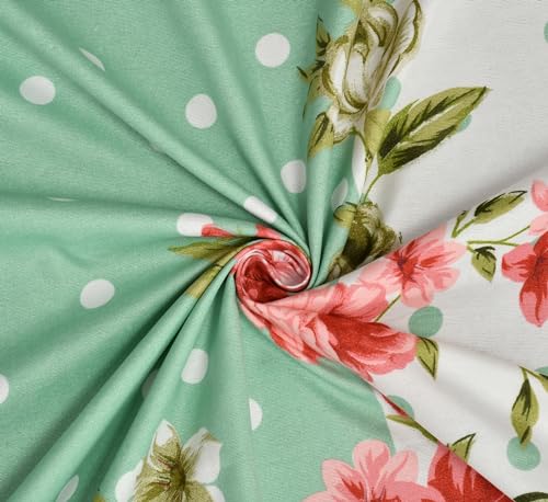 Image of Revive Home Premium Heavy Cotton Flat Bedsheets with 2 King Size Pillow Covers | Double Bed 350 TC | 90 x 100 Inch King Size Flat | - Green Dot