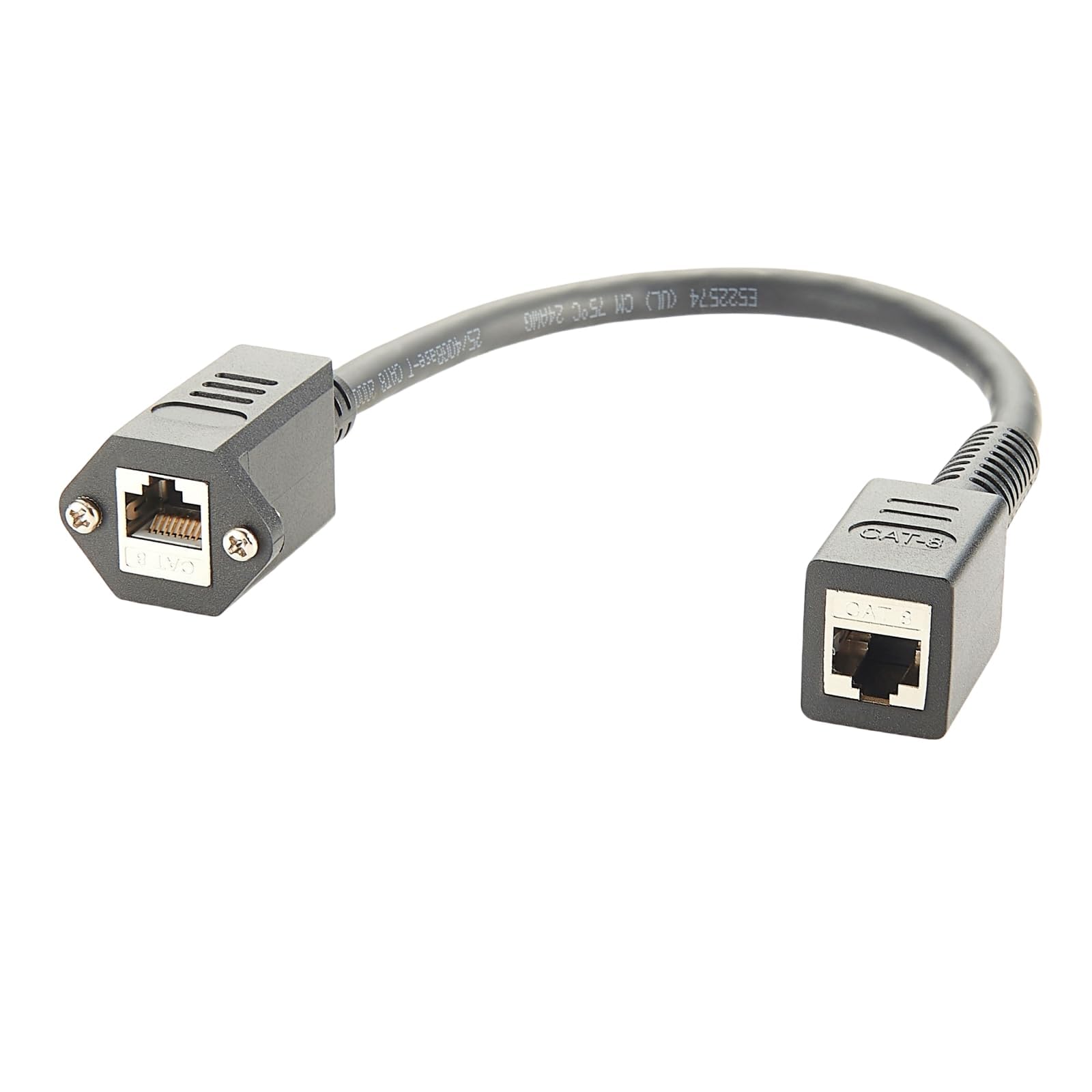 Cavo di prolunga Ethernet RJ45 Cat8 femmina a femmina, 40 Gbps, montaggio a pannello, montaggio a pannello, cavo schermato di rete per router, modem di gioco, PC (0,3 m)