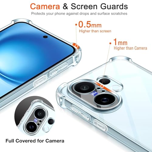 Image of Lustree Compatible with vivo V60 5G Back Cover| Clear + TPU Case with 4 Corner Air Cushion Protection & Camera Protection | Slim& Stylus Cover for vivo V60 5G
