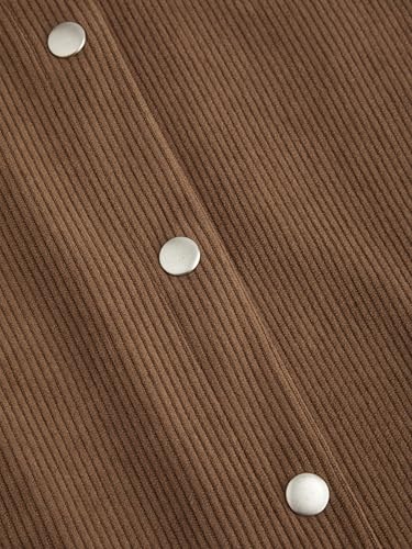 CIDER Skirts for Women Corduroy Midi A Line Ruffle Button Front Mid Waist Solid Casual Skirt2