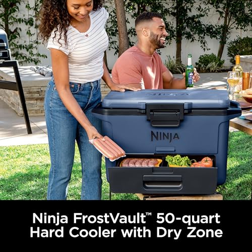 Ninja FB151BL FrostVault 50qt Hard Cooler with Dry Zone, Integrated Fridge-Temp Dry Storage Drawer, Premium Heavy-Duty Insulated Cooler, Keeps Ice for Days, Lakeshore Blue by Ninja - Image 2